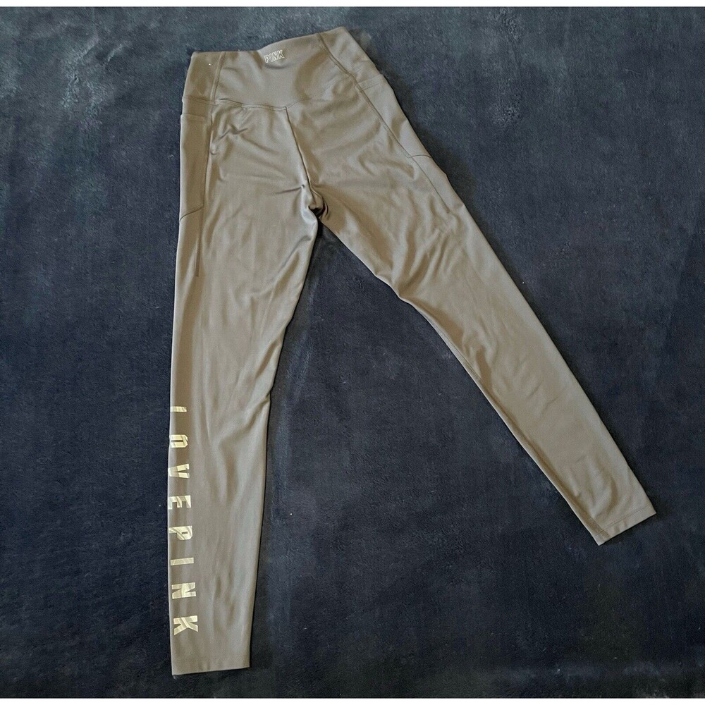 Victorias Secret PINK Active Small Gray Athletic Leggings With Pockets Women's